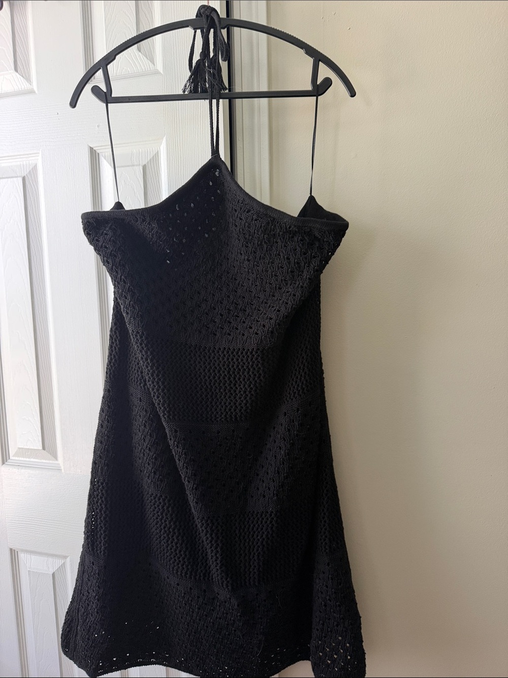 Old Navy Black Strapless Crochet Dress